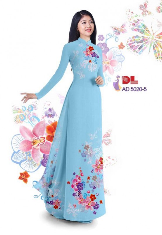 Vải áo dài hoa bướm