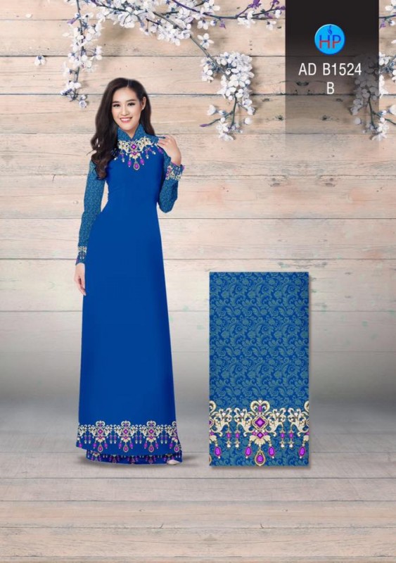 Vải áo dài hoa văn lấp lánh