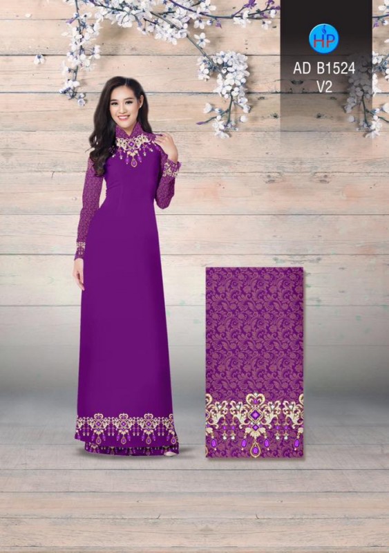 Vải áo dài hoa văn lấp lánh