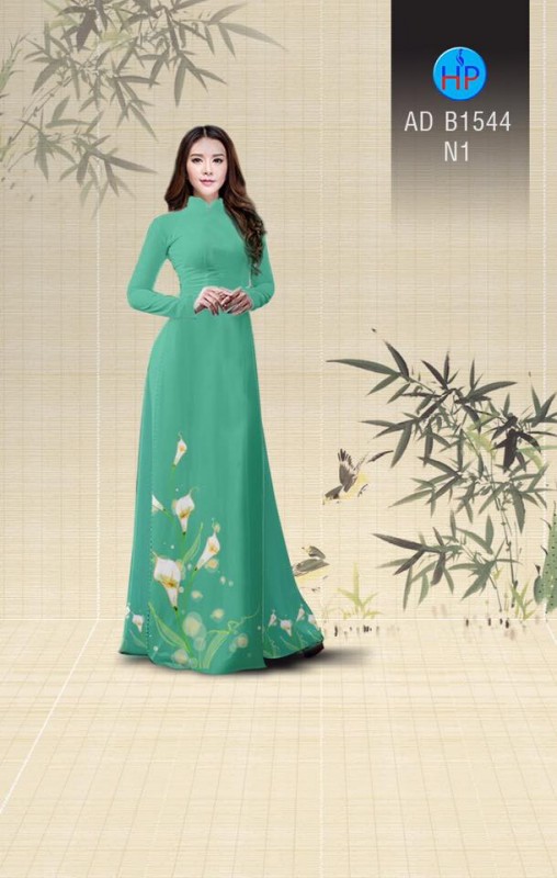 Vải áo dài hoa Loa Kèn