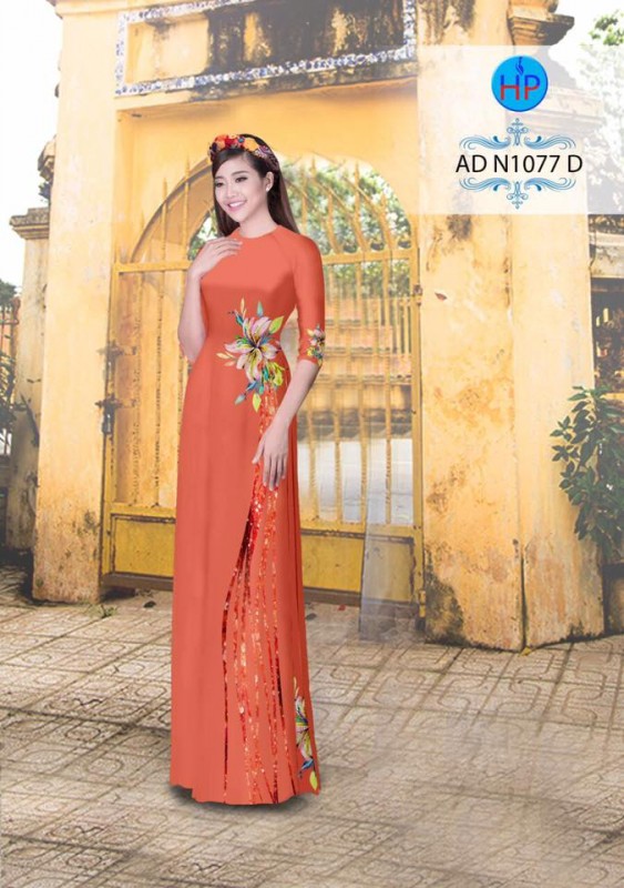 Vải áo dài hoa chạy dọc