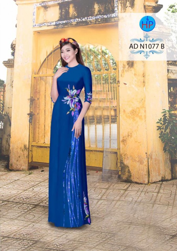 Vải áo dài hoa chạy dọc