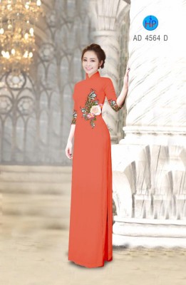 Vải áo dài hoa Hồng ngang eo-DT 3496