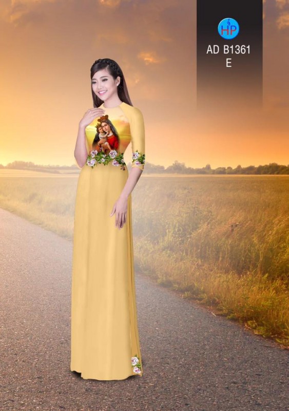 Vải áo dài hình đức mẹ