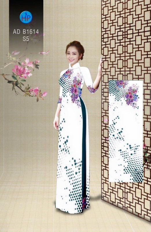 Vải áo dài chấm bi