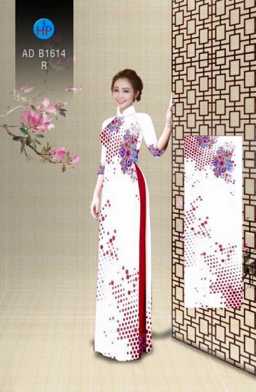 Vải áo dài chấm bi