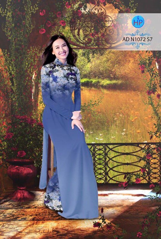 Vải áo dài hoa cúc nhỏ