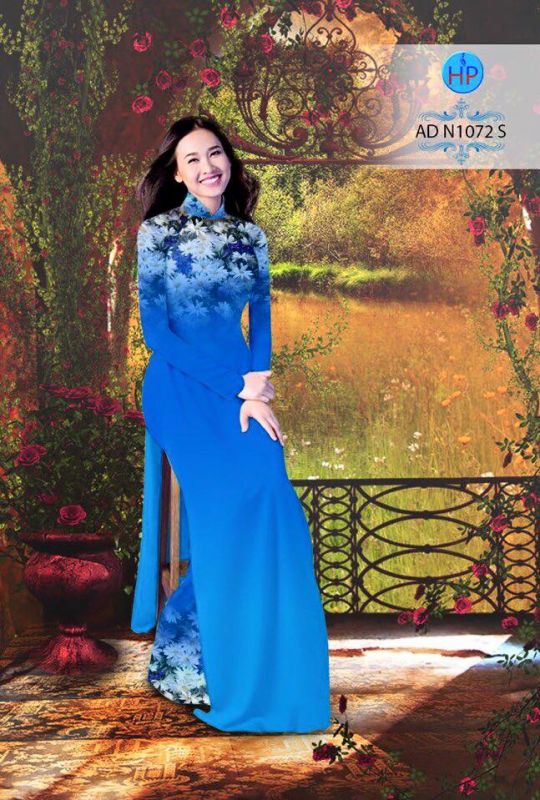 Vải áo dài hoa cúc nhỏ