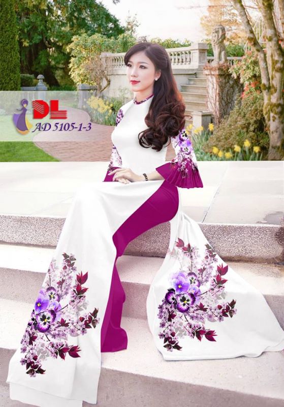 Vải áo dài hoa chùm Vải áo dài hoa chùm
