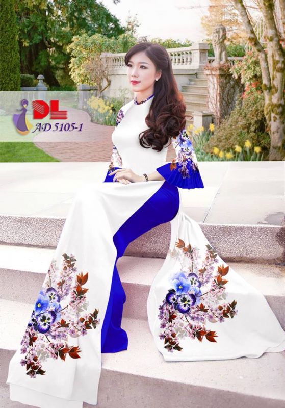 Vải áo dài hoa chùm Vải áo dài hoa chùm