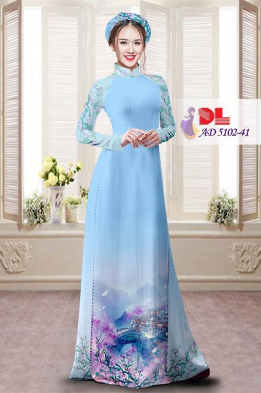 Vải áo dài phong cảnh