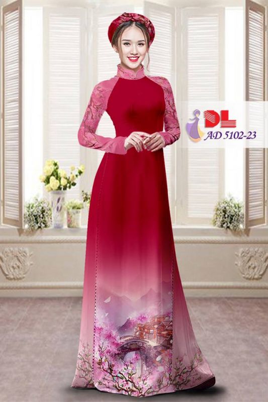 Vải áo dài phong cảnh