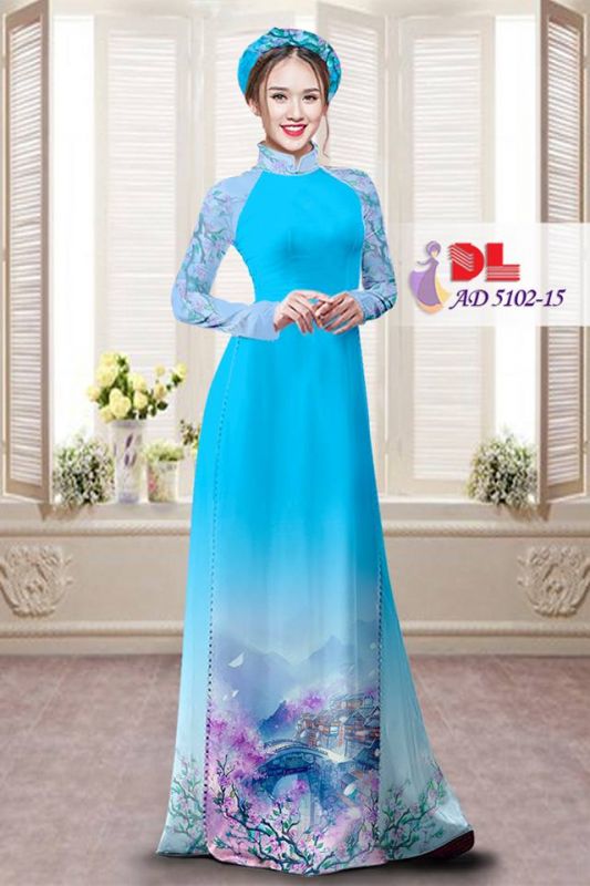 Vải áo dài phong cảnh