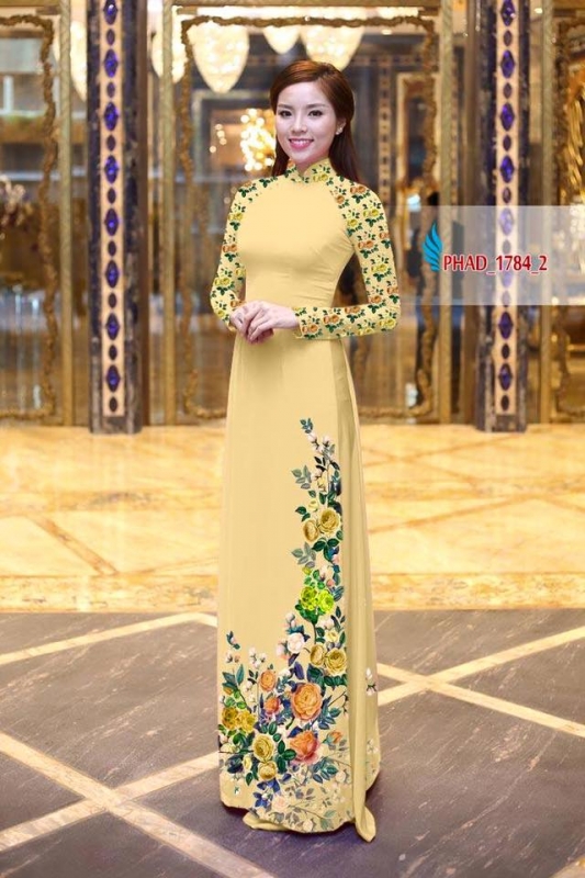 Vải áo dài hoa hồng đẹp