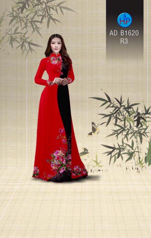 Vải áo dài hoa chạy dọc