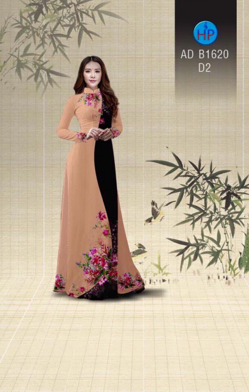 Vải áo dài hoa chạy dọc