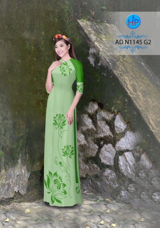 Vải áo dài hoa sen mờ