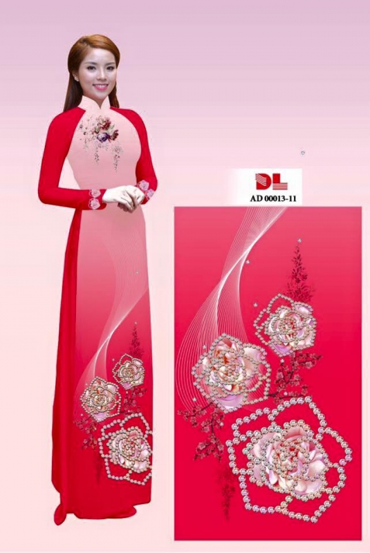 Vải áo dài họa tiết đính đá