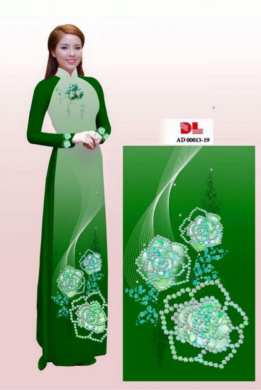 Vải áo dài họa tiết đính đá
