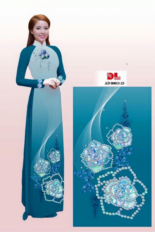 Vải áo dài họa tiết đính đá