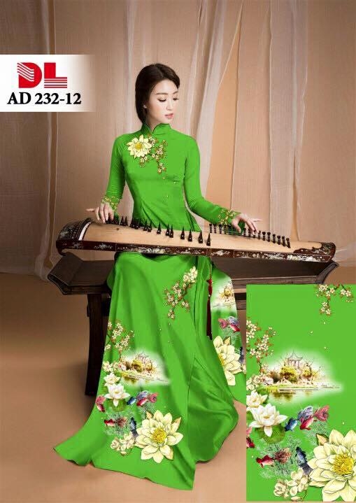 Vải áo dài hoa sen hồ Gươm