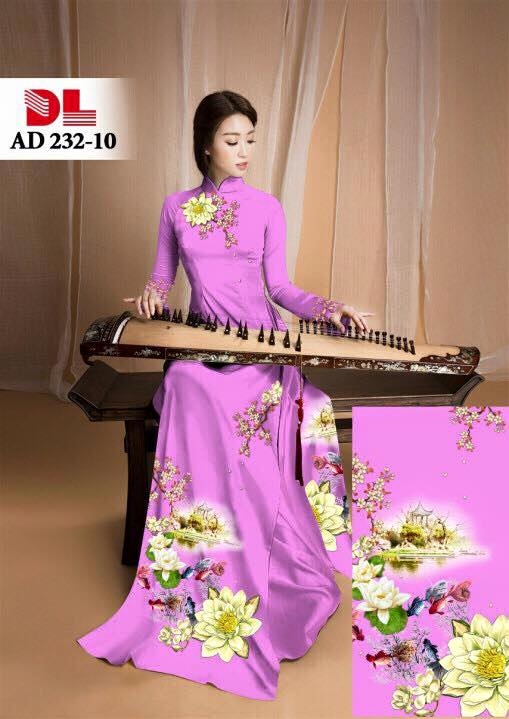 Vải áo dài hoa sen hồ Gươm