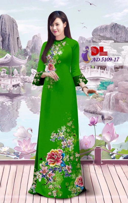 Vải áo dài hoa mẫu đơn
