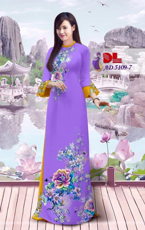 Vải áo dài hoa mẫu đơn