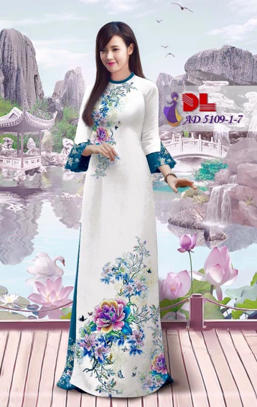 Vải áo dài hoa mẫu đơn
