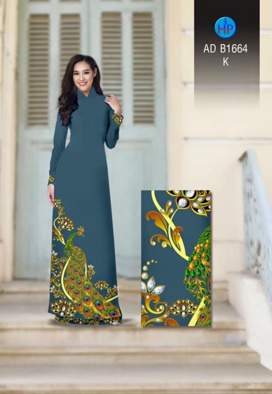 Vải áo dài chim công