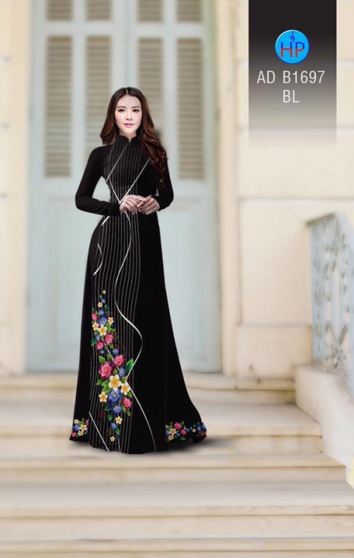 Vải áo dài hoa chạy dọc