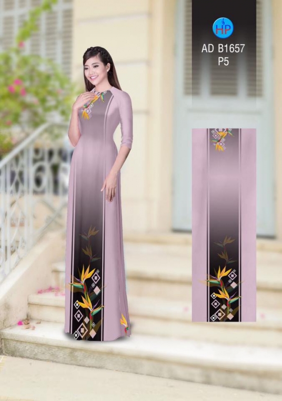 Vải áo dài hoa văn dọc