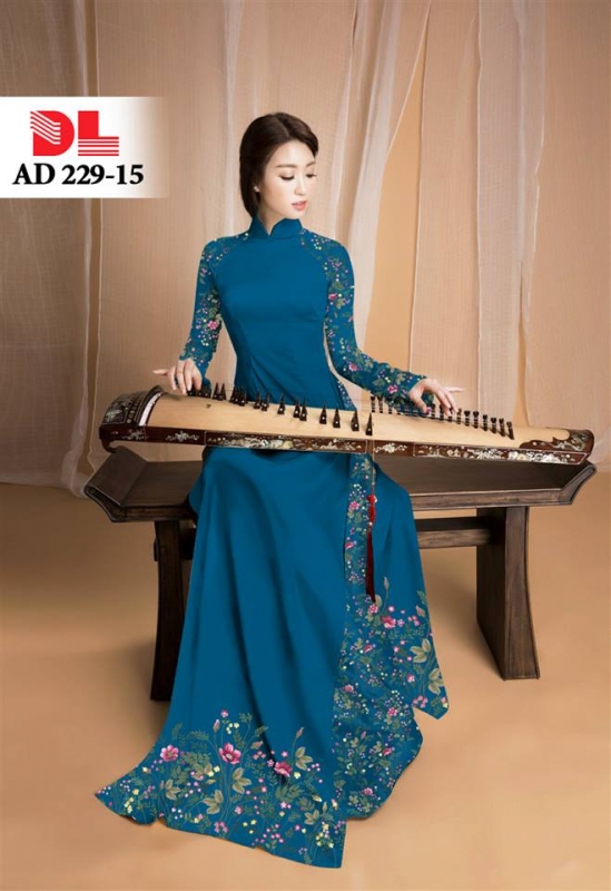 Vải áo dài trơn tay hoa