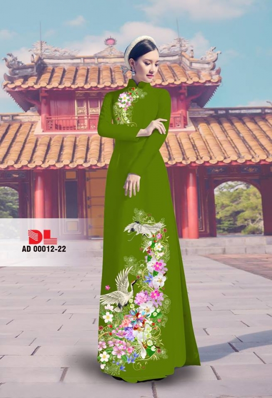 Vải áo dài hoa và chim