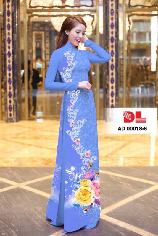 Vải áo dài hoa chạy dọc