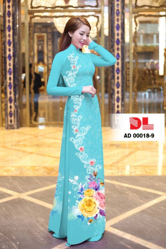 Vải áo dài hoa chạy dọc