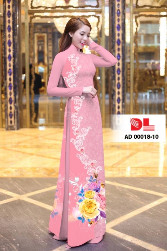 Vải áo dài hoa chạy dọc