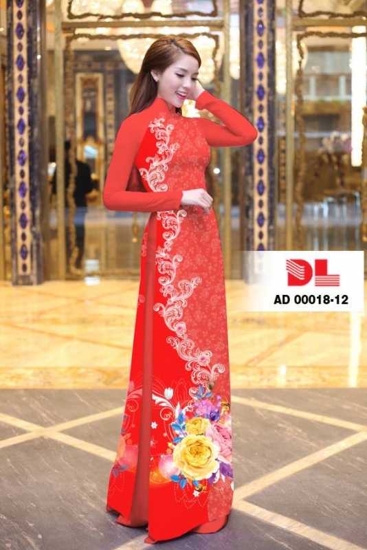 Vải áo dài hoa chạy dọc