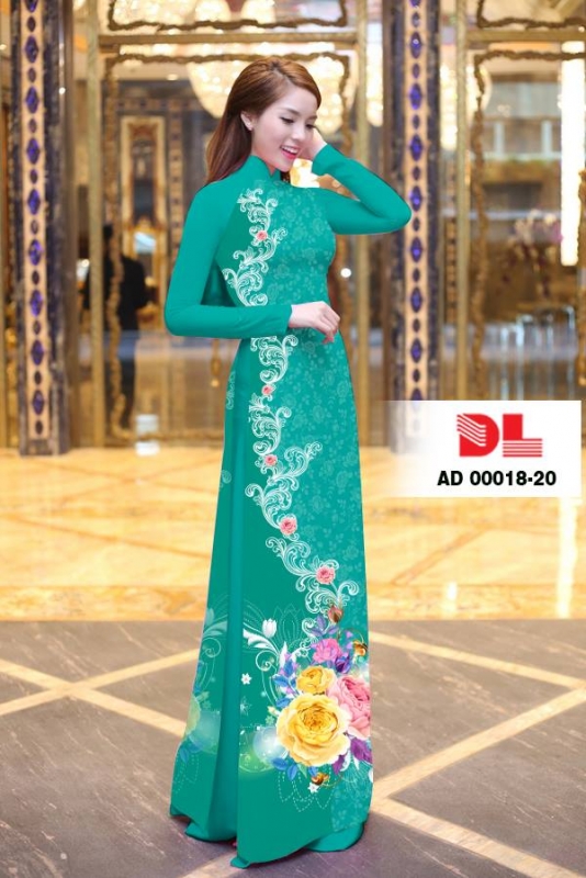 Vải áo dài hoa chạy dọc