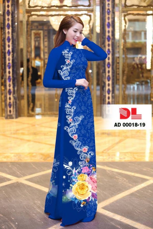 Vải áo dài hoa chạy dọc