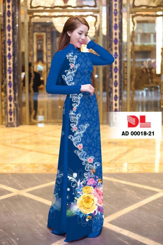 Vải áo dài hoa chạy dọc