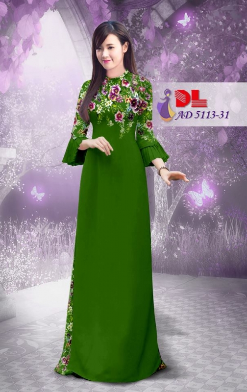 Vải áo dài hoa dây rơi Vải áo dài hoa dây rơi