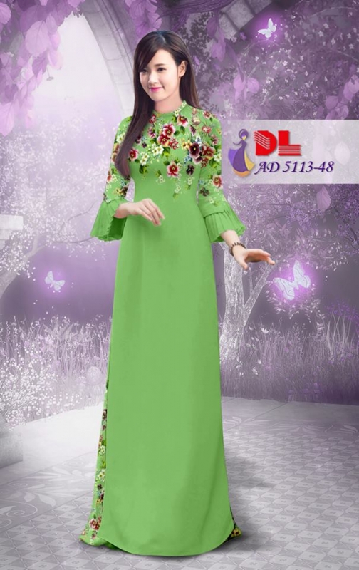 Vải áo dài hoa dây rơi Vải áo dài hoa dây rơi