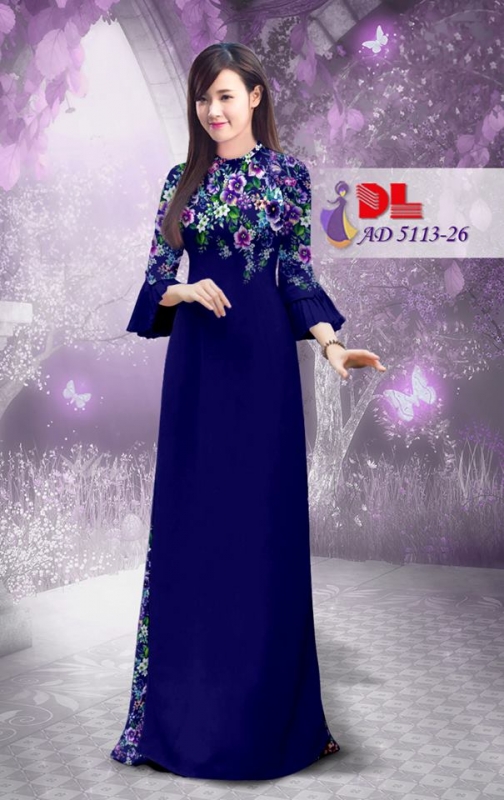 Vải áo dài hoa dây rơi Vải áo dài hoa dây rơi