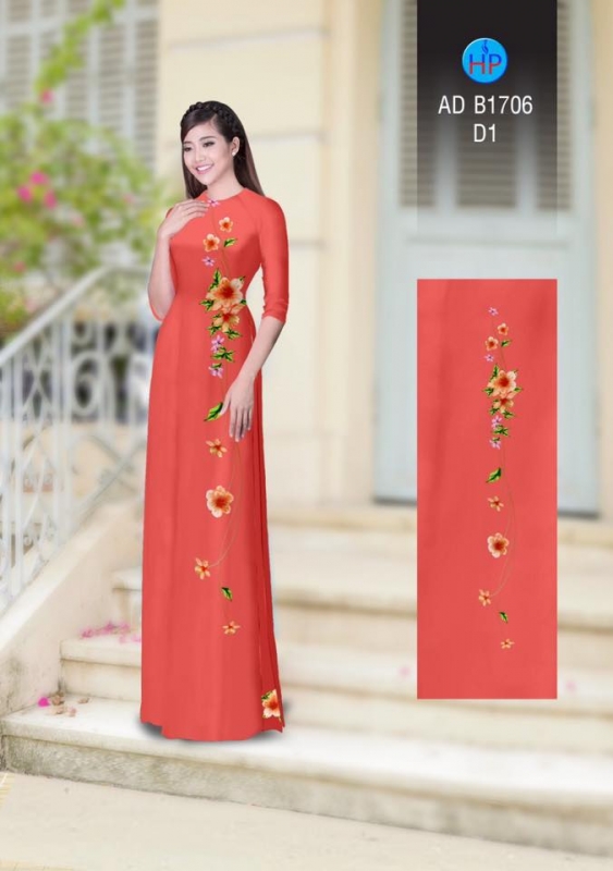 Vải áo dài hoa dây chạy dọc
