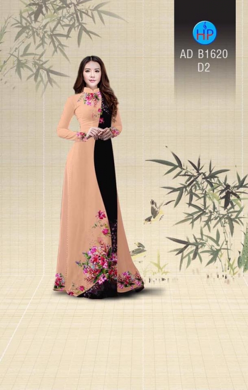 Vải áo dài hoa chạy dọc