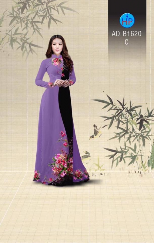 Vải áo dài hoa chạy dọc