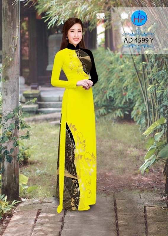 Vải áo dài hoa trên dưới