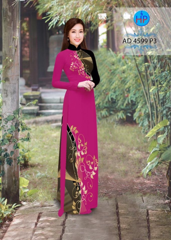 Vải áo dài hoa trên dưới