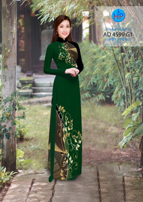 Vải áo dài hoa trên dưới